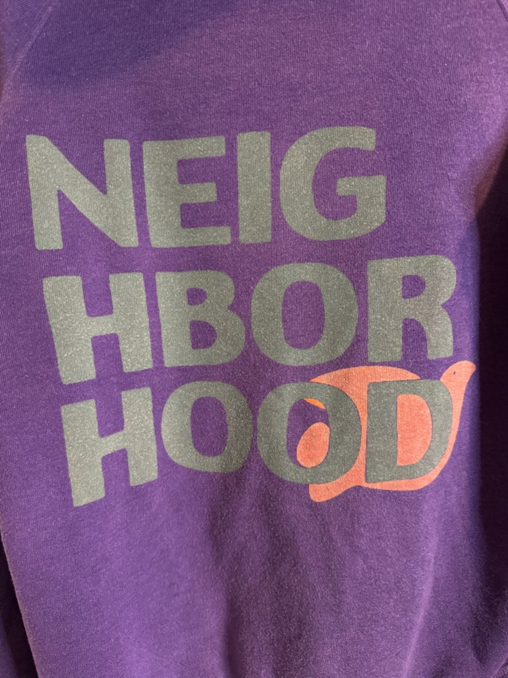 FREECITY Neighbor Hood Purple Pullover Hoodie Size 2 | LET’S GO Sleeve Graphic - Picture 6 of 8